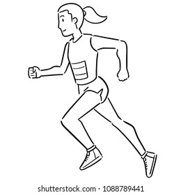 vector of woman running