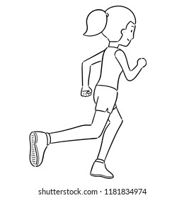vector of woman running