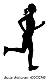 Vector Woman Running Silhouette