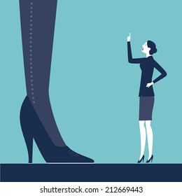 Vector woman scolding her boss