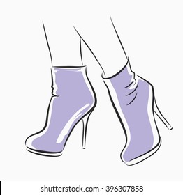 vector Woman shoes icon on white background