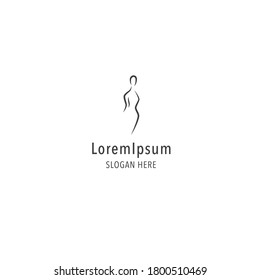 Vector woman silhouette logo design template on white