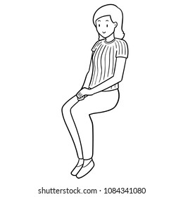 vector of woman sitting
