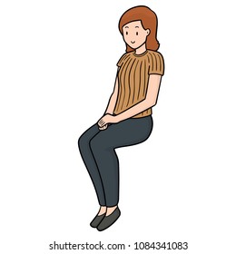 vector of woman sitting