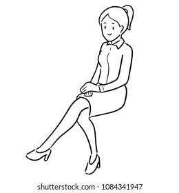 vector of woman sitting