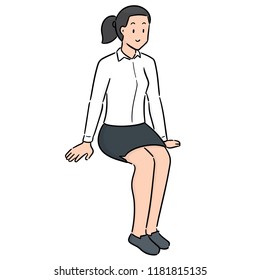 vector of woman sitting