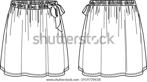 Vector Woman Skirt Technical Drawing Skirt Stock Vector Royalty Free 
