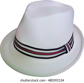 Vector Woman Stylish hat isolated on white background