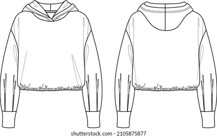 Vector woman sweatshirt and