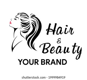vector woman symbolizes a salon or beauty symbol