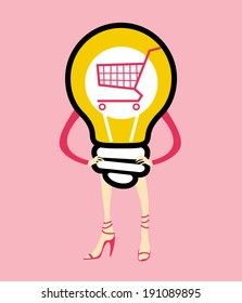 Vector of Woman Thinking