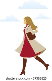 Vector woman walking