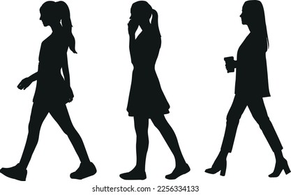 MUJER VECTOR CAMINANDO SIMPLE SILHOUETTE