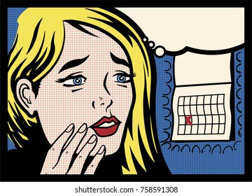 Vector woman worried