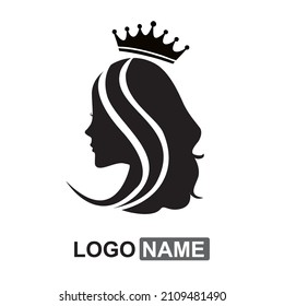 vector woman's original design plus wearing a crown on it looks very elegant, suitable for logo needs