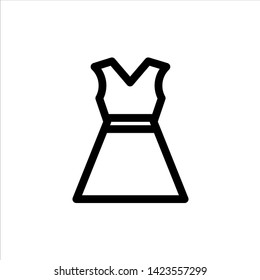 Vector women clothes outline web icon. women fashion black symbol with flat line style icon for web site design, logo, app, UI isolated on white background