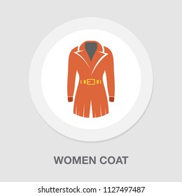 vector women coat illustration isolated. elegant and beautiful formal clothing fashion wear style symbol