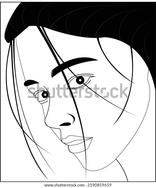 Vector Women Face Design Stock Vector Royalty Free 2190859659