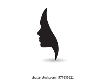 vector women face silhouette isolated business beauty female company logo lady icon
