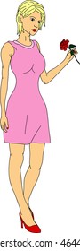 vector - women with flower