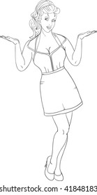 vector - women gesture isolated on background