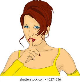 vector - gesto de las mujeres mantener el silencio