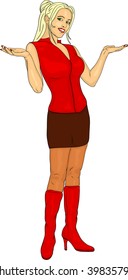 vector - gesto de mujeres abierto manos arriba