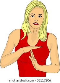 vector - women gesture time out