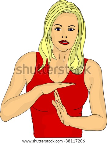 vector - women gesture time out