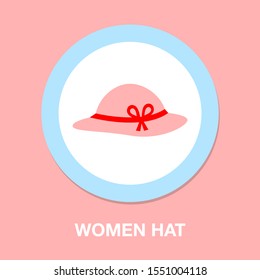 vector women hat illustration - beauty lady women .women hat