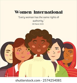 Vector Women International Day With Five Illustration
