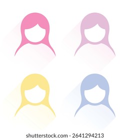 Vector Women Profile Icon Set