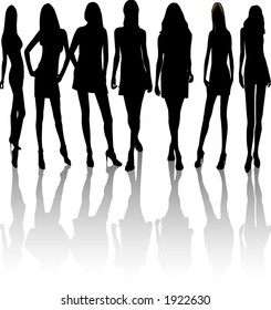 Vector women silhouettes