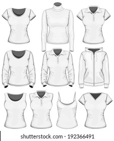 Vector. Women's clothes big collection.