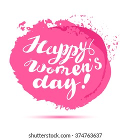 Vector women's day card template. Invitation card, congratulation flyer, celebration postcard, leaflet, print design. Lettering, text message, best wishes, warm regards card.