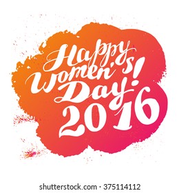 Vector women's day card template. Invitation card, congratulation flyer, celebration postcard, leaflet, print design. Lettering, text message, best wishes, warm regards card.