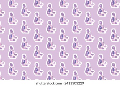 Vector Womens day element Seamless Pattern Background