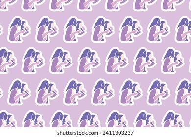 Vector Womens day element Seamless Pattern Background
