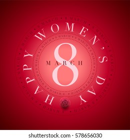 Vector Women's Day greeting card design template. Elements are layered separately in vector file.