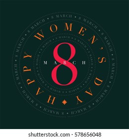Plantilla de diseño de tarjetas de felicitación del Día de la Mujer Vectora. Los elementos se clasifican por separado en el archivo vectorial.