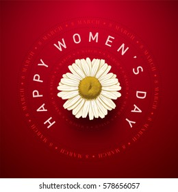 Vector Women's Day greeting card design template. Elements are layered separately in vector file.