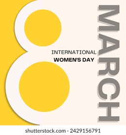 Vector women's day linear modern and creative background. Elegant greeting card design for International Women's Day celebration. 