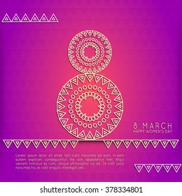 Vector women's day linear modern and creative  background. Elegant greeting card design for International Women's Day celebration.