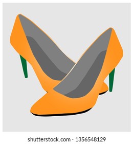 vector of women's high heels