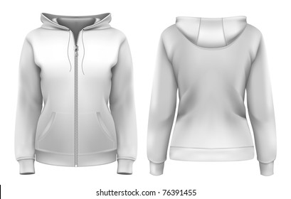 Vector. Women's hoodie (front and back design)