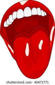 vector - Women's open mouth with tongue lolling