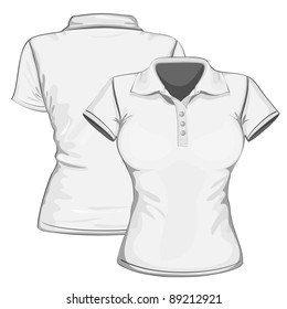 Vector. Women's polo-shirt design template.