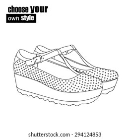 Vector women's shoes. Choose your own style.