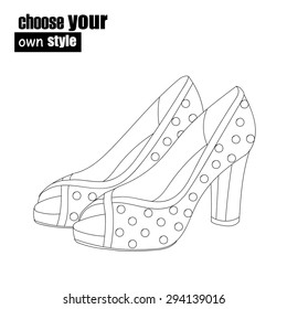 Vector women's shoes. Choose your own style.