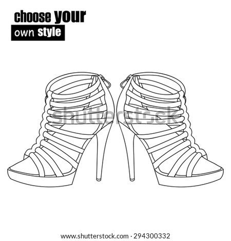 Vector women's shoes. Choose your own style.
